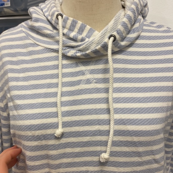 J. Crew Factory Blue and White Striped Hoodie - Picture 3 of 7